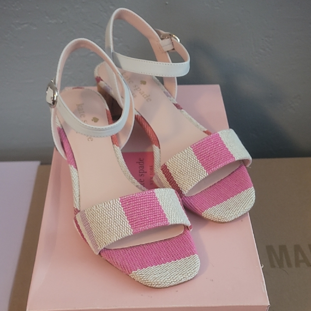 Kate Spade Pink and Cream Striped Sandals